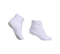 Jazz Shoes Girls Women Lace up High Top Wide Fit Split Sole Dance Trainers, Lightweight Modern Stage Jazz Ballroom Dancing Shoes - Modern Stage Shoe Foot Thongs for Dance Girls White 4.5