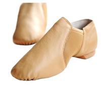 Jazz Shoes Slip On Dance Jazz Dancing Shoes Child Adult Women Men Belly Modern Ballet Gym Jazzy Sneakers(Tan,42)