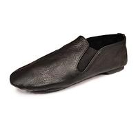 Jazz Shoes Slip on Jazz Dance Shoes Split Sole Rubber Heel Made with Soft Leather and Neoprenen Eye Style Black (Size 4 UK Girls Black)