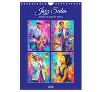 Jazz souls. Musicians in time with the colors UK-Version (Wall Calendar 2026 DIN A4 Portrait), CALVENDO 12 Month Wall Calendar