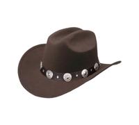 Jazz Top Hat Novelty Big Brim Hat for Women Men Adults Outdoor Fancy Dress Costume Party Wool Material 22-23 inch Head Circumference- Coffee