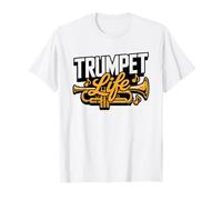 Jazz Trumpet Player Music Notes Retro Illustration Trumpeter T-Shirt