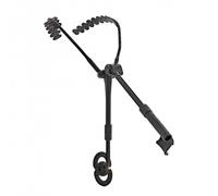 JazzLab Trumpet Holder Medium Size - Black, Plastic & Aluminium - B Flat Trumpet Support - Compact & Foldable - Comfortable for Sitting, Standing or Marching