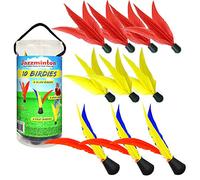 Jazzminton 10 Replacement Birdies or Shuttlecocks for Indoor and Outdoor Game - Played at Parks, Beach, Lawn, Yard, or Tailgating