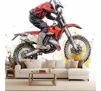 Jazzy Wallpaper Off-Road Motorcycle, Wallpaper Goth Off-Road Motorcycle 200x140cm Trendy Art Tapete 3D Fashionable Mural Modern Photomurals Giant Poster Bedroom Living Room Decorative Art UK