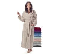 jazzylab Women’s Extra Long Hooded Bathrobe - 100% Cotton Terry 380gsm | Soft, highly absorbent comfort for relaxing after bathing, showering, sauna sessions or spa treatments