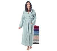 jazzylab Women’s Extra Long Hooded Bathrobe - 100% Cotton Terry 380gsm | Soft, highly absorbent comfort for relaxing after bathing, showering, sauna sessions or spa treatments