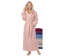 jazzylab Women’s Extra Long Hooded Bathrobe - 100% Cotton Terry 380gsm | Soft, highly absorbent comfort for relaxing after bathing, showering, sauna sessions or spa treatments