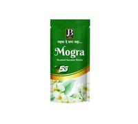 JB Agarbatti Mogra Incense Sticks 90g x 1 Pack - 9 Inch (22.86 cm) Long with Sweet Exotic Arabian Jasmine Fragrance Ideal for Puja, Meditation, Yoga & Home Use