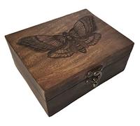 JB&C Premium Engraved Death Moth Jewelry Box Beautiful Trinket Keepsake Box | Gifts for Tarot Lovers, Tarot Card Box Gifts for Home Décor