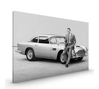 JB DB5 Aston Martin CANVAS Premium Glossy Coated with Metal Hanger Various Sizes (CANVAS - size 22 x 16 Inch)