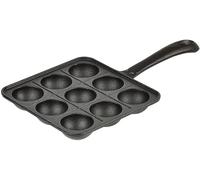 JB HOME COLLECTION, Cast Iron Takoyaki & Aebleskiver Pan - Japanese Octopus Ball & Danish Pancake Maker, Griddle for Perfectly Round Treats, 9 Molds, 1-Pack