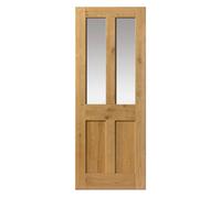 JB Kind Doors Rustic Oak 4 Panel Glazed Internal Door