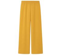 JB MODISH Women’s Palazzo Trousers - Wide Leg Crepe Culottes - Elasticated Waist Flared Pants - Stretch Smart Casual Bottoms (UK, Numeric, 8, 26, Regular, Regular, M/L | 12-14, Mustard)