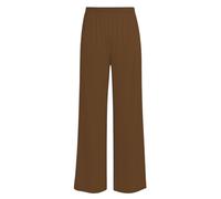 JB MODISH Women’s Palazzo Trousers - Wide Leg Crepe Culottes - Elasticated Waist Flared Pants - Stretch Smart Casual Bottoms (UK, Numeric, 8, 26, Regular, Regular, S/M | 8-10, Brown)