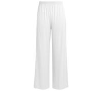 JB MODISH Women’s Palazzo Trousers - Wide Leg Crepe Culottes - Elasticated Waist Flared Pants - Stretch Smart Casual Bottoms (UK, Numeric, 8, 26, Regular, Regular, XL | 16-18, White)