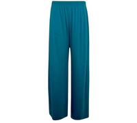 JB MODISH Women’s Palazzo Trousers - Wide Leg Crepe Culottes - Elasticated Waist Flared Pants - Stretch Smart Casual Bottoms (UK, Numeric, 8, 26, Regular, Regular, XL | 16-18, Teal)