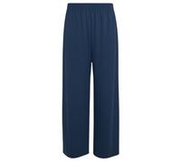 JB MODISH Women’s Palazzo Trousers - Wide Leg Crepe Culottes - Elasticated Waist Flared Pants - Stretch Smart Casual Bottoms (UK, Numeric, 8, 26, Regular, Regular, M/L | 12-14, Navy)