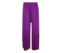 JB MODISH Women’s Palazzo Trousers - Wide Leg Crepe Culottes - Elasticated Waist Flared Pants - Stretch Smart Casual Bottoms (UK, Numeric, 8, 26, Regular, Regular, S/M | 8-10, Purple)