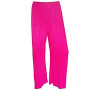 JB MODISH Women’s Palazzo Trousers - Wide Leg Crepe Culottes - Elasticated Waist Flared Pants - Stretch Smart Casual Bottoms (UK, Numeric, 8, 26, Regular, Regular, M/L | 12-14, Cerise)