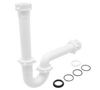 JB Products 1-1/2 Inch Bayonet P-Trap Kit, Patented Polypropylene with PVC Marvel Adapter, Includes J-Bend, Flanged Wall Arm, Bayonet Reducing Bushing, O-Rings & Washers, Turn & Click Nuts