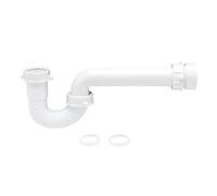 JB Products 1-1/2 Inch P-Trap Kit, Polypropylene Tubular with PVC Marvel Adapter, Ribbed Threaded Nuts for Strong Leak-Free Connection, Includes J-Bend, Wall Arm & Washers, Made in USA