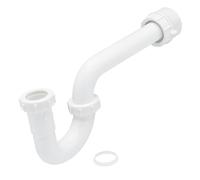 JB Products 1-1/4 Inch P-Trap Kit, Polypropylene Tubular with PVC Marvel Adapter, Ribbed Threaded Nuts for Strong Leak-Free Connection, Includes J-Bend, Wall Arm & Washers