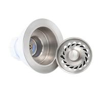 JB Signature Metal Kitchen Sink Strainer, Brushed Nickel Finish 2-Piece Basket Design with Durable Plastic Base & Metal Trim Compatible with Most Faucet and Sink