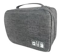 JB Travel World Electronics Accessories Travel Bag - Compact Cable Organiser Case for Tech Gear - Power Bank, USB Cables, Memory Cards & Chargers - Water-Resistant, Grey