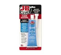 JB Weld J-B Weld Clear All-Purpose Rtv 100% Silicone Sealant & Adhesive (2 Pack), 85G Tubes, 1Hr Set, Mold & Mildew Resistant With Nozzle