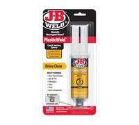 JB Weld J-B Weld Clear Yellow Plasticweld Quick-Setting Epoxy (2 Pack) - 25Ml Syringes, 5-Minute Set Time, Strong Plastic Bond