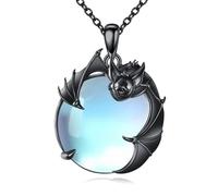 JBAERD Bat Skeleton Hand Spider Gothic Key Necklace Sterling Silver Black Spider Web Necklace Spider Pendant Birthday Gifts for Women, Sterling Silver, No Gemstone