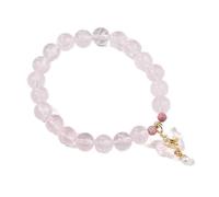 JBAERD Jade Pearl Bracelet, Natural Crystal Agate Bracelets Healing Pearls Crystal Bracelet for Good Luck Fortune Jade Bead Bracelets Pendants Bangles for Men Women, Crystal Stone, Quartz