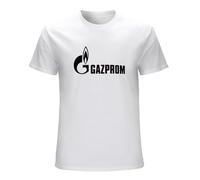 JBBKZ disc Men's Russia Gazprom Men Summer Short Sleeve Cotton Gazprom Man Tops Fashion Cool S T-Shirts White 3XL