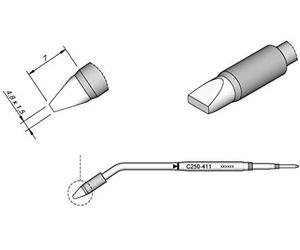 Jbc C250411 Soldering Tip for Aluminium 2 A, Chisel