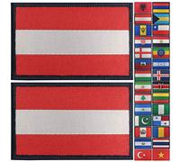 JBCD 2 Pack Austria Flag Patch Austrian Flags Tactical Patch Pride Flag Velcro Patch for Clothes Hat Patch Team Military Patch