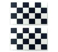 JBCD 2 Pack Checkered Flag Patch Black & White Checkered Flag Patches PVC Racing Tactical Patch Pride Rubber Flag Patch for Backpack Hat Patch