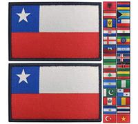 JBCD 2 Pack Chile Flag Patch Chilean Flags Tactical Patch Pride Flag Patch for Clothes Hat Patch Team Military Patch