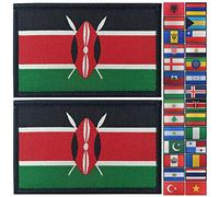 JBCD 2 Pack Kenya Flag Patch Kenyan Flags Tactical Patch Pride Flag Patch for Clothes Hat Patch Team Military Patch