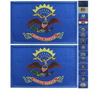 JBCD 2 Pack North Dakota Flag Patch States Flags Tactical Patch Pride Flag Velcro Patch for Clothes Hat Patch Team Military Patch