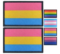 JBCD 2 Pack Pansexual Flag Patch Tactical Pan LGBT Flags Pride Gay Patch Pride Flag Patch for Clothes Hat Patch Team Military Patch