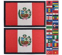 JBCD 2 Pack Peru Flag Patch Peruvian Flags Tactical Patch Pride Flag Velcro Patch for Clothes Hat Patch Team Military Patch