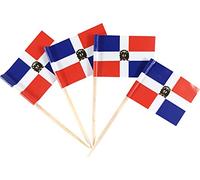 JBCD 200 Pcs Dominican Flag Toothpicks Cupcake Toppers Decorations, Cocktail Toothpick Flag Dominican Cake Topper Picks Mini Small Flag Cupcake Pick Sticks