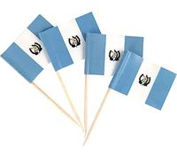 JBCD 200 Pcs Guatemala Flag Toothpicks Guatemalan Flags Cupcake Toppers Decorations, Cocktail Toothpick Flag Cake Topper Picks Mini Small Flag Cupcake Pick Sticks