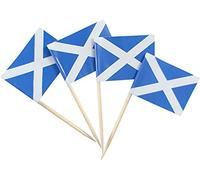 JBCD 200 Pcs Scotland Flag Toothpicks Cupcake Toppers Decorations, Cocktail Toothpick Flag Scottish Cake Topper Picks Mini Small Flag Cupcake Pick Sticks