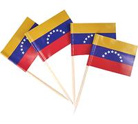 JBCD 200 Pcs Venezuela Flag Toothpicks Cupcake Toppers Decorations, Cocktail Toothpick Flag Venezuelan Cake Topper Picks Mini Small Flag Cupcake Pick Sticks
