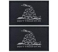 JBCD 2Pack Don't Tread On Me Flag Woven Patch Gadsden Flags Patches Pride Clothes Moral Backside Tactical Snake Patches Hook and Loop Attach for Military Uniform Bag Jacket Jeans Team Backpack Hat