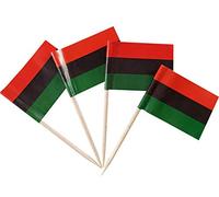 JBCD Afro American Toothpick Flag Pan African Mini Small Black Liberation Cupcake Topper Flags, 200pcs