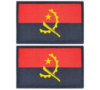 JBCD Angola Flag Patch Angolan Tactical Patch - Hook & Loop Fastener Patch (2 Pack)