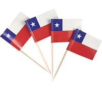 JBCD Chile Toothpick Flag Chilean Mini Small Cupcake Topper Flags, 200pcs